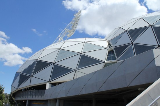 AAMI Park - Melbournes Fußball-Stadion - Architektur Detailaufnahme des Melbourner Fußball-Stadtions AAMI Park.