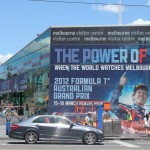 Melbourne: Umplakatierung Australian Open zu Formel 1 Melbourne: Umplakatierung Australian Open zu Formel 1