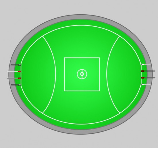 Australian Football Aussie Rules Footy - Spielfeld Australian Football Aussie Rules Footy - Spielfeld